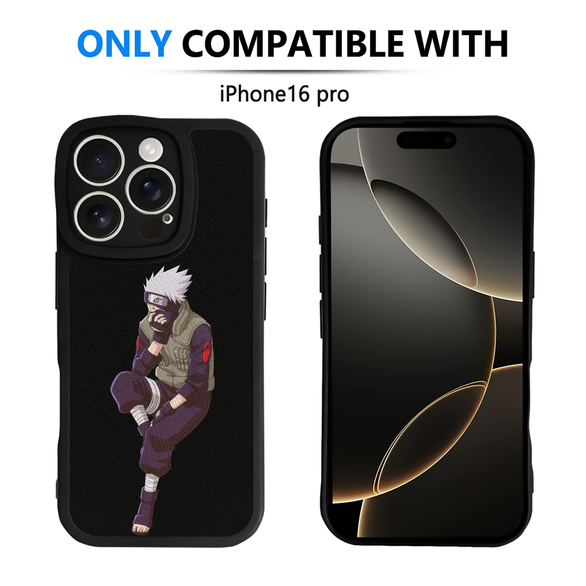 （画像用） NARUTO -ナルト- はたけ カカシ Hatake Kakashi 【iPhone 16シリーズ対応】シリコンスマホケース（レザー調） 材質：シリコン